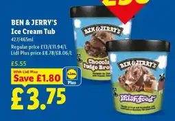 Lidl BEN & JERRY’S Ice Cream Tub offer