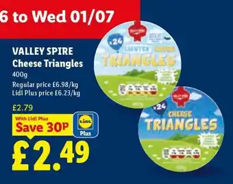 Lidl VALLEY SPIRE Cheese Triangles offer