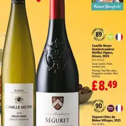 Lidl Camille Meyer Gewürztraminer Vieilles Vignes, Alsace, 2024 offer