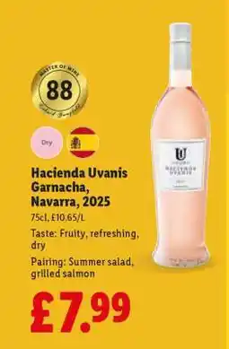 Lidl Hacienda Uvanis Garnacha, Navarra, 2025 offer