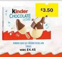 SuperValu Kinder Choc Ice Cream Sticks 4PK offer