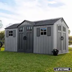 Costco Lifetime 15ft x 8ft (4.6 x 2.4m) Dual Entry Storage Shed - Model 60455 offer