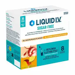 Costco Liquid I.V. Sugar Free Electrolyte Powder Mix, White Peach & Mango Pineapple Variety Pack, 30 Sticks offer