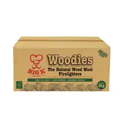 Costco Big K Woodies Natural Wood Wool Firelighters, 2kg offer