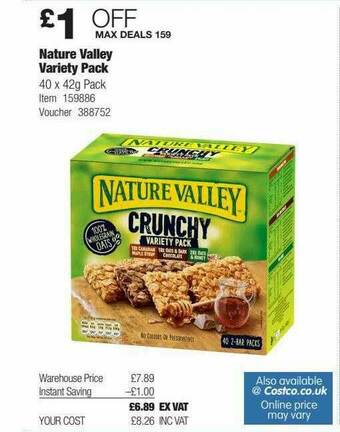 Costco Nature Valley Variety Pack offer
