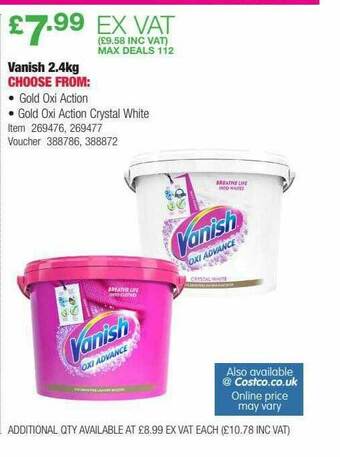 Costco Vanish 2.4kg offer