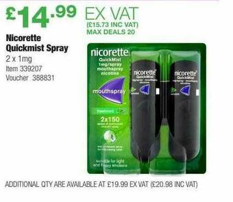 Costco Nicorette Quickmist Spray offer