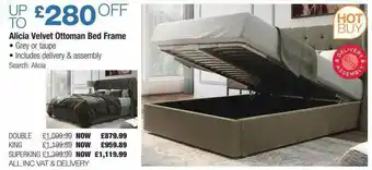 Costco Alicia Velvet Ottoman Bed Frame offer