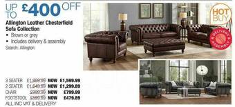 Costco Allington Leather Chesterfield Sofa Collection offer