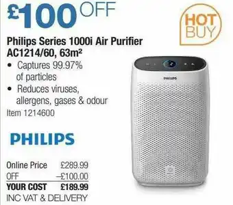 Costco Philips Series 1000i Air Purifier offer