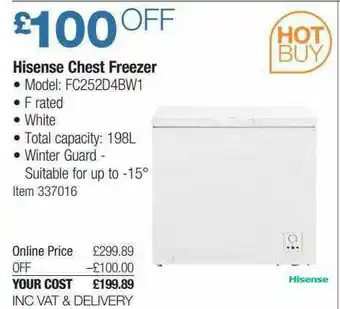 Costco Hisense Chest Freezer offer