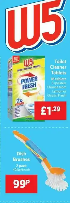 Lidl Toilet Cleaner Tablets, Dish Brushes offer