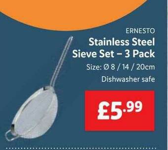 Lidl Stainless Steel Sieve Set offer