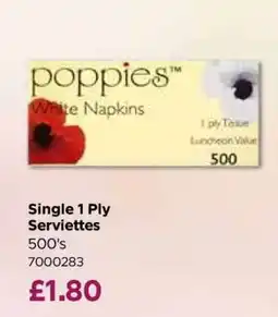 Bestway Single 1 Ply Serviettes offer
