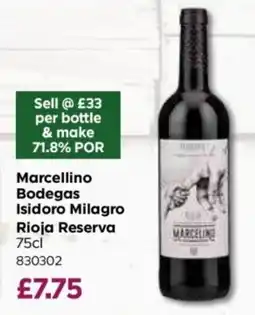 Bestway Marcellino Bodegas Isidoro Milagro Rioja Reserva offer