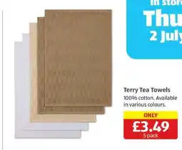 Aldi Terry Tea Towels offer