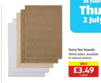 Aldi Terry Tea Towels offer