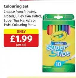 Aldi Colouring Set offer