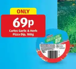 Aldi Carlos Garlic & Herb Pizza Dip, 100g offer