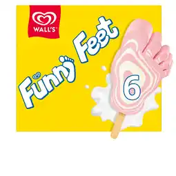 Iceland Wall's Funny Feet Strawberry & Vanilla Ice Cream Lollies 6x79ml offer