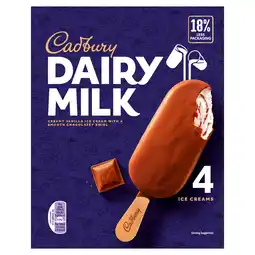 Iceland Cadbury Dairy Milk Ice Creams 4 x 90ml (360ml) offer
