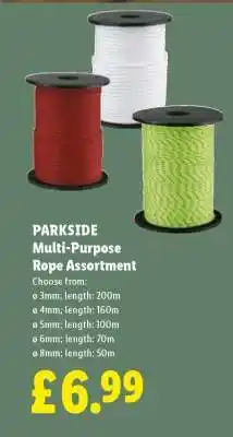 Lidl PARKSIDE Multi-Purpose Rope Assortment offer