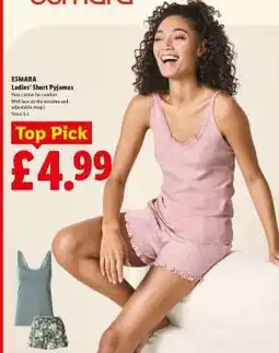 Lidl ESMARA Ladies’ Short Pyjamas offer
