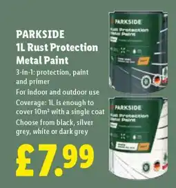 Lidl PARKSIDE 1L Rust Protection Metal Paint offer