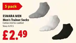 Lidl ESMARA MEN Men's Trainer Socks offer