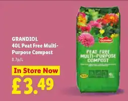 Lidl GRANDIOL 40L Peat Free Multi-Purpose Compost offer