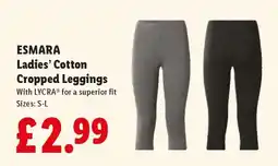 Lidl ESMARA Ladies’ Cotton Cropped Leggings offer