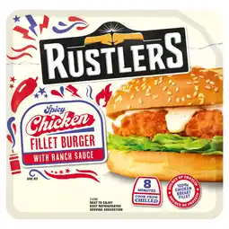Iceland Rustlers Spicy Chicken Fillet Burger with Ranch Sauce 159g offer