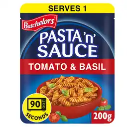 Iceland Batchelors Pasta 'n' Sauce Microwave Ready Meal Pasta with Tomato and Basil Sauce 200g offer