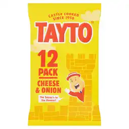 Iceland Tayto Cheese & Onion Flavour Potato Crisps 12 x 25g offer