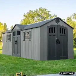 Costco Lifetime 20ft x 8ft (6 x 2.4m) Rough Cut Dual Entry Outdoor Storage Shed - Model 60456 offer