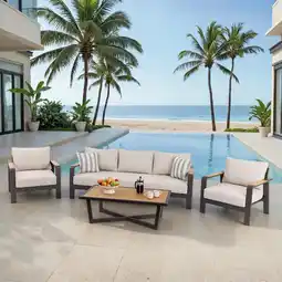 Costco MoDe Trenton 4 Piece Deep Seating Patio Set + Cover offer