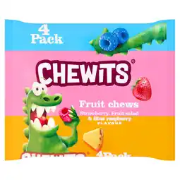 Iceland Chewits Strawberry, Fruit Salad & Blue Raspberry Flavour Fruit Chews 4 x 30g offer