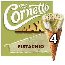 Iceland Cornetto MAX Pistachio Ice Cream Cones 4x 90 ml offer