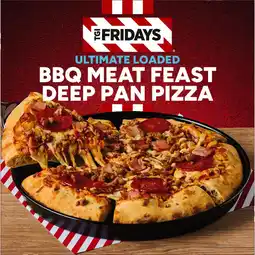 Iceland TGI Fridays Ultimate Loaded BBQ Meat Feast Deep Pan Pizza 450g offer