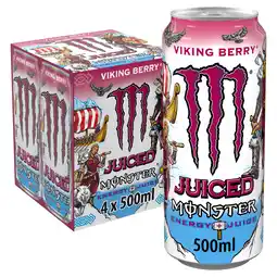 Iceland Monster Energy Drink Viking Berry 4 x 500ml Cans offer