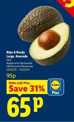 Lidl Ripe & Ready Large Avocado offer