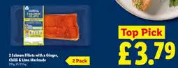 Lidl 2 Salmon Fillets with a Ginger, Chilli & Lime Marinade offer