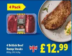Lidl 4 British Beef Rump Steaks offer