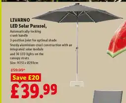 Lidl LIVARNO LED Solar Parasol offer