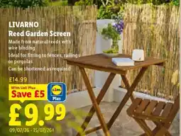 Lidl LIVARNO Reed Garden Screen offer