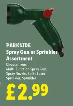 Lidl PARKSIDE Spray Gun or Sprinkler Assortment offer