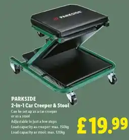 Lidl PARKSIDE 2-in-1 Car Creeper & Stool offer