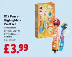 Lidl DIY Pens or Highlighters Craft Set offer