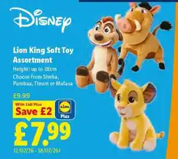 Lidl Lion King Soft Toy Assortment offer