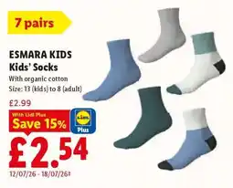 Lidl ESMARA KIDS Kids’ Socks offer